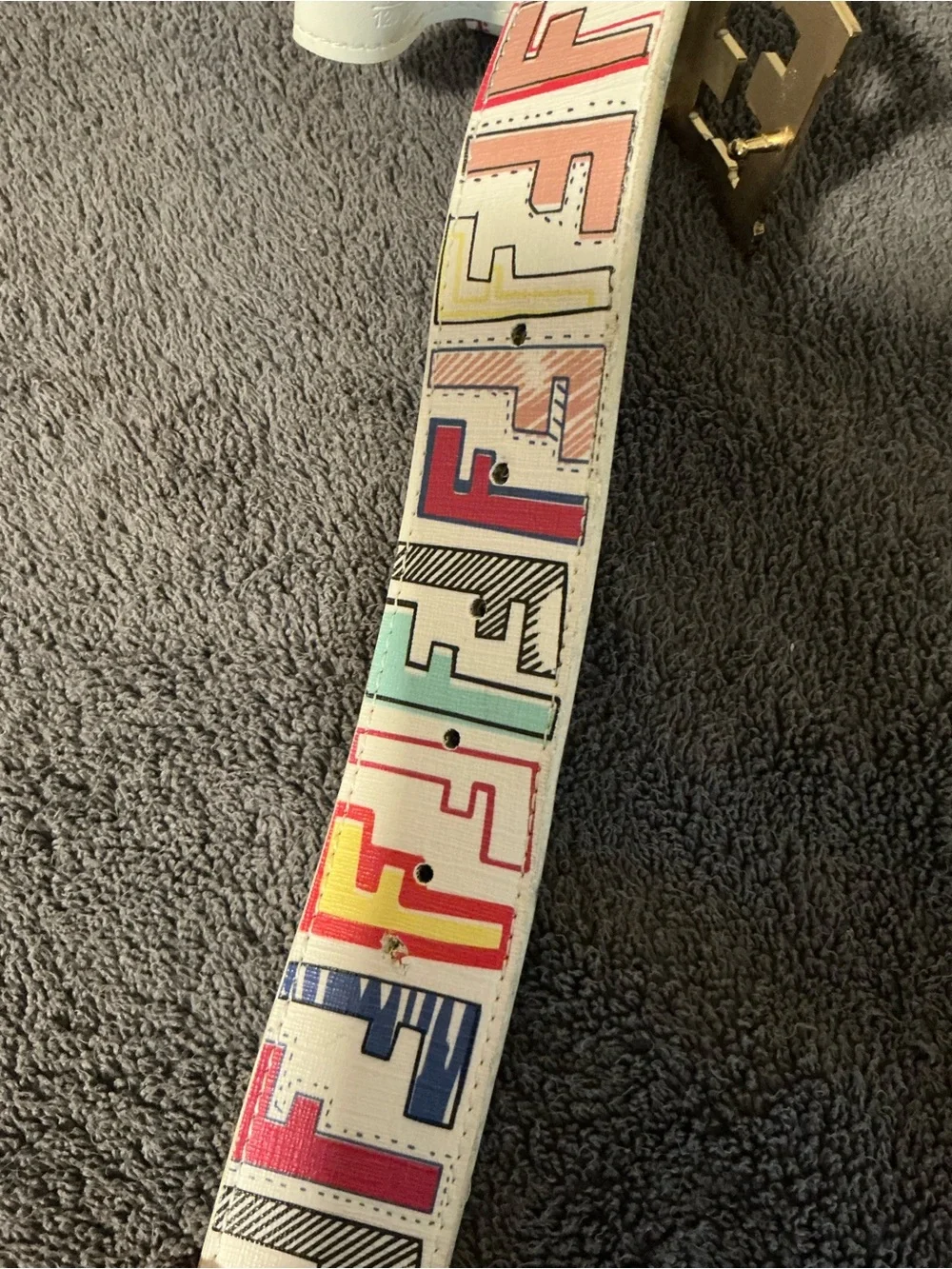 Belt on fabric background